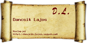 Dancsik Lajos névjegykártya